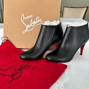 CHRISTIAN LOUBOUTIN BELLE Leather Red-Sole Ankle Boots Size 10, New in Box